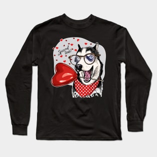 Husky Spread Love, Husky, Husky Dog, Husky Gift, Husky Gifts, Husky Print, Husky Art, Husky Painting, Husky Mom, Husky Dad, Gift For Husky Lover, Husky Lover Gift, Husky Owner, Husky Owner Gifts Long Sleeve T-Shirt